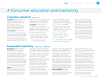 Consumer education and marketing